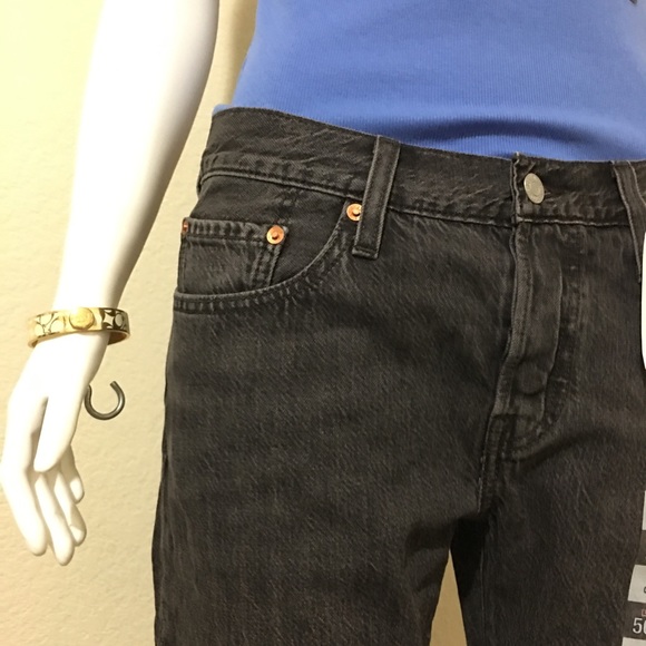 LEVI'S 501 CT Women's Cropped Jeans Coal Black - Picture 3 of 8